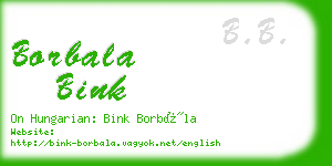 borbala bink business card